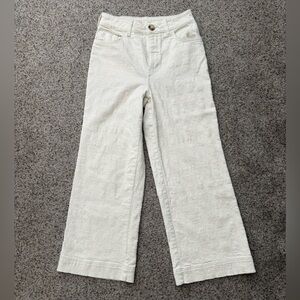 Althropologie Pilcro Skipper Cream Textured High-Rise Cropped Pants